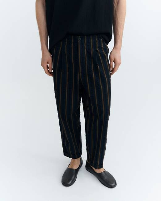 Loose seersucker striped pants Luc