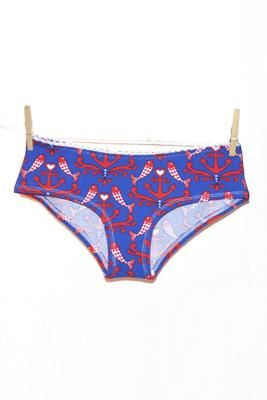 Bio Hipster Muster Anker blau - Nur Größe S