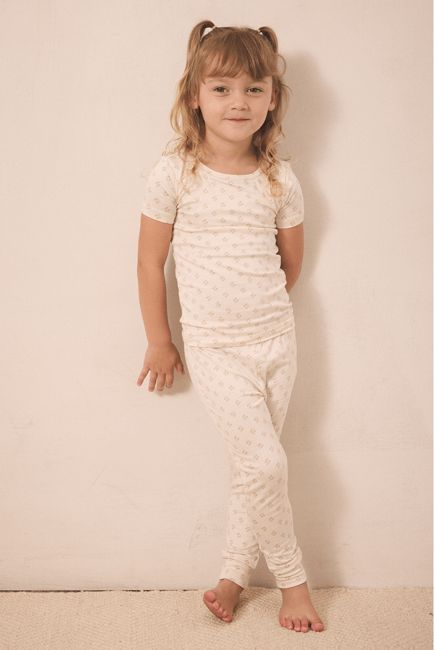 Blush Floret Short-Sleeve Toddler Sleep Set