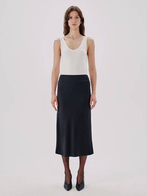 Bias Slip Skirt - Resale | Black