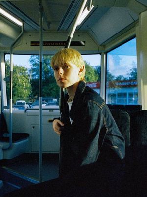 Britta Denim Jacket Dry Streaky slim fit jacket | Nudie Jeans