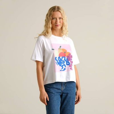 DEDICATED - T-shirt Vadstena Fruit Bowl Weiß