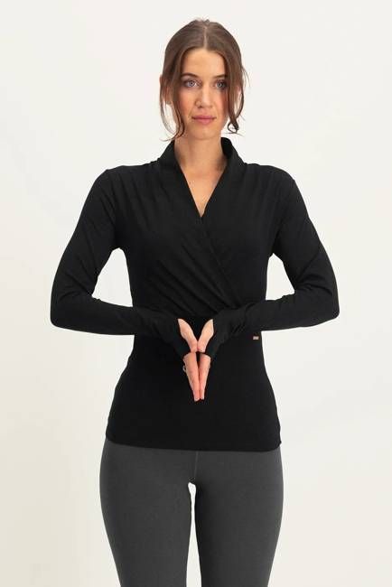 Ishtar Longsleeve Yoga Top - Onyx Black