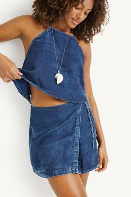 Hana Halter Top - Daydream Denim Cotton Linen