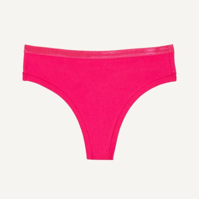 Organic Cotton Mid-Rise Thong in Aurora