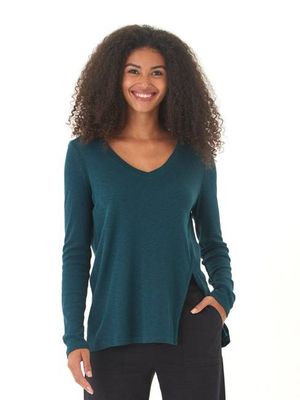 Agatha Textured Slub Jersey Slit Long Sleeve