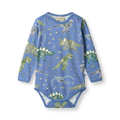 Elstar long-sleeved baby body with dinosaurs