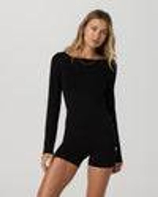 Long Sleeve Tuvalu Boat Neck | Black | Vuori