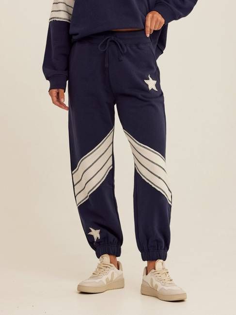 Eulalie Cotton Terry Patchwork Jogger