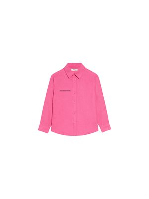 Archive Kids Aloe Linen Long Sleeve Shirt—flamingo pink