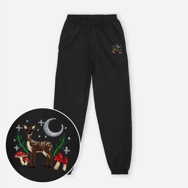 Woodland Scene Embroidered Joggers (Unisex)