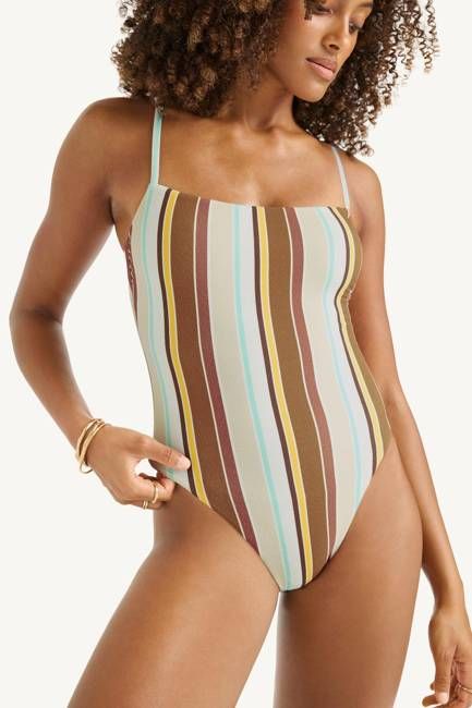 Jenna One Piece - Sand Dunes Stripe Crepe