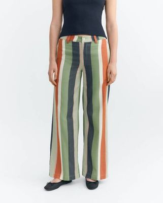 Serena multicolor striped print straight pants