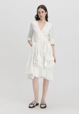 WUNDERKIND × hessnatur Wrap Dress Regular made of pure linen