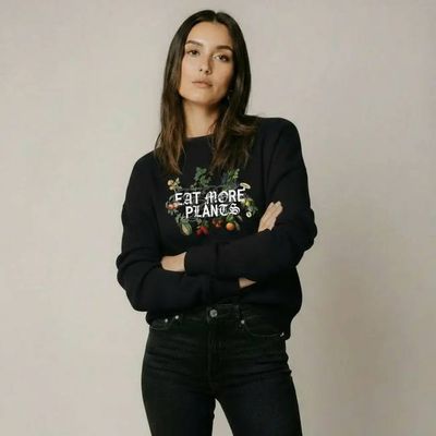 Eat More Plants Sweater - Black