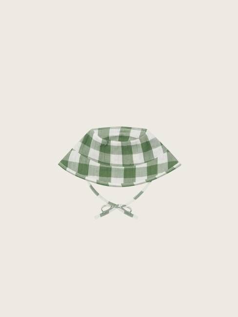 Dill Gingham Bucket Sun Hat