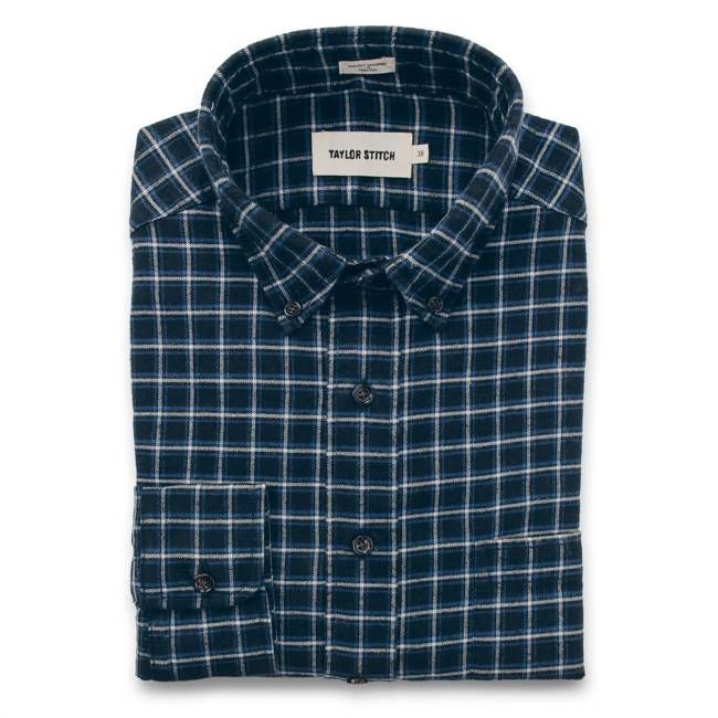 The Jack in Brushed Navy Plaid Flannel