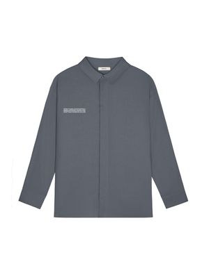 Archive Mens DNA Linen Collared Long Sleeve Shirt—atmosphere grey