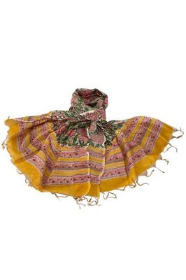 Chanderi Stola Nr. 9 aus Seidenbaumwolle mit Blockprint Jodhpur Edit