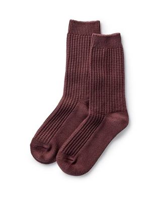 The Waffle Sock in Burgundy
