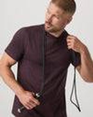 Men's Short Sleeve Ponto Performance Tee – Raisin Heather – Tops – Vuori