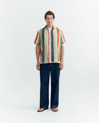 Tom's multicolor striped shirt