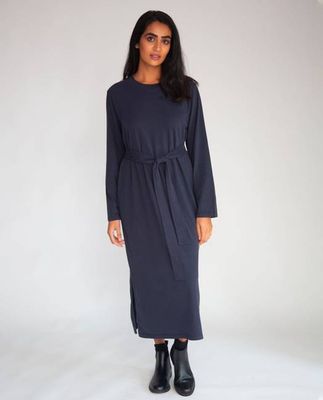 Raina Organic Cotton Dress In Navy