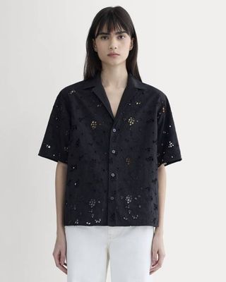The Eyelet Camp Shirt | Black