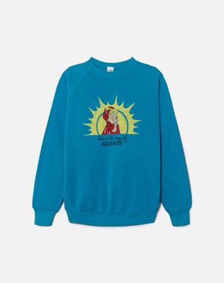 Upcycled "Ray of Sunshine" Sweatshirt - Teal
