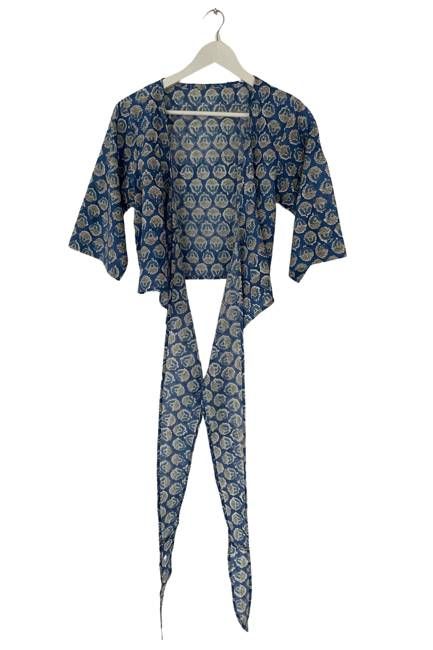 NEW! Block print Wrap Top No. 7