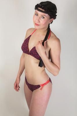 Bio Bikini Tropea bright dots / lila - Top S, Panties L