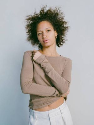 Classic Long Sleeve, Regen Silk Noil Jersey, Tea