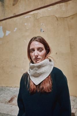 ROCIO Waffle Bandana in Merino Wool - Beige