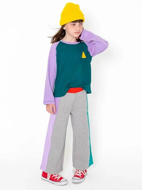 Girls' Colorblock Wide Leg Sweatpants