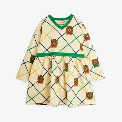 Langärmliges Kleid mit Bärenmuster