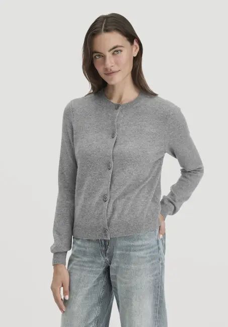 Regular knit jacket made of organic merino wool with cashmere