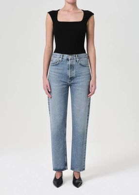 90's Pinch Waist High Rise Straight in Navigate