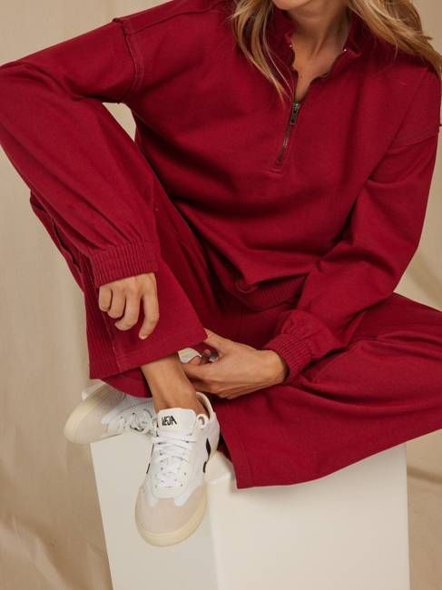 Elexis French Terry Rib Mix Wide Leg Pant