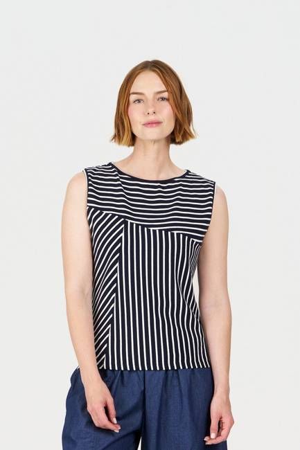ETOSHA Top - Organic Cotton Navy Stripe