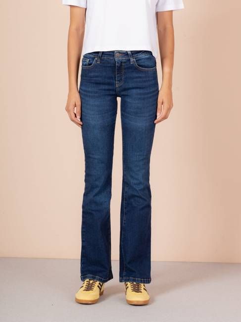 JOPLIN WOMEN'S DARK USED BLUE BOOTCUT JEANS