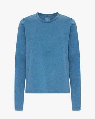 Women Organic LS T-Shirt - Faded Indigo