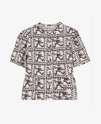 Bobo Choses Mr. Pencil Pattern Peplum Blouse