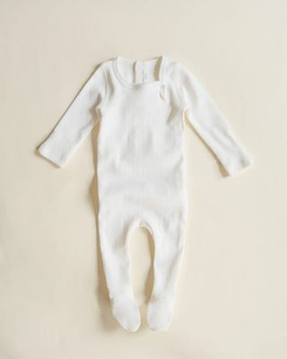 Pointelle Footie - dove white