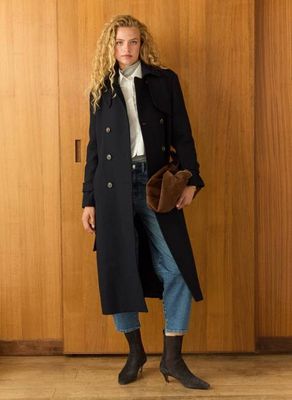 Ingrid Trenchcoat aus Wolle mit Gürtel