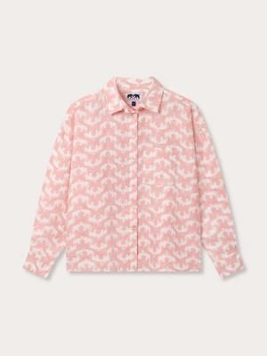 Womens Elephant Palace Strawberry Inagua Linen Shirt