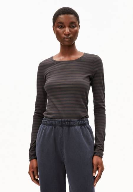 EINIAARA STRIPE LONGSLEEVE | walnut cream-dark steel