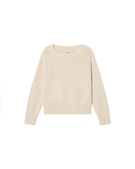 White textured knitted Clara sweater