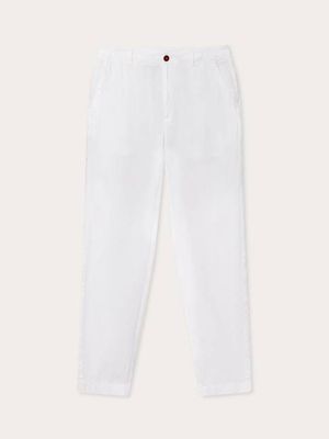 Men's White Randall Linen Trousers