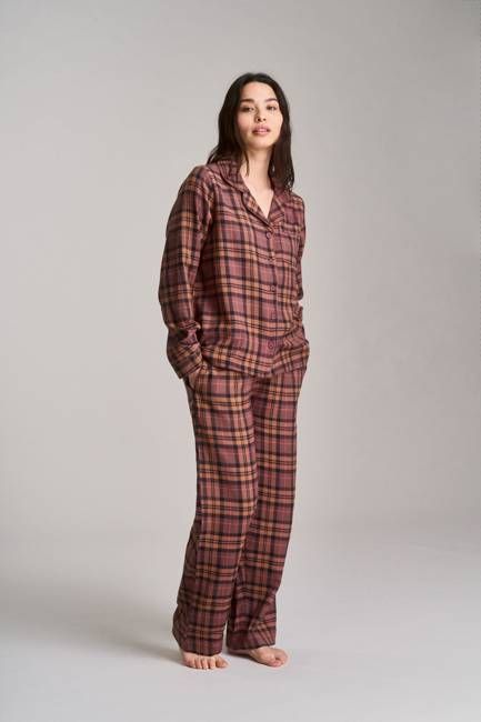 JIM JAM Womens Organic Cotton Pyjama Set - Berry