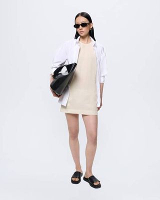 Womens Linen Dress—Bone White